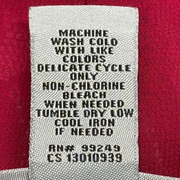 Catherines Top Womens 2X-22-24W Fuchsia Pink Lace Overlay Semi Sheer Career - Picture 7 of 8